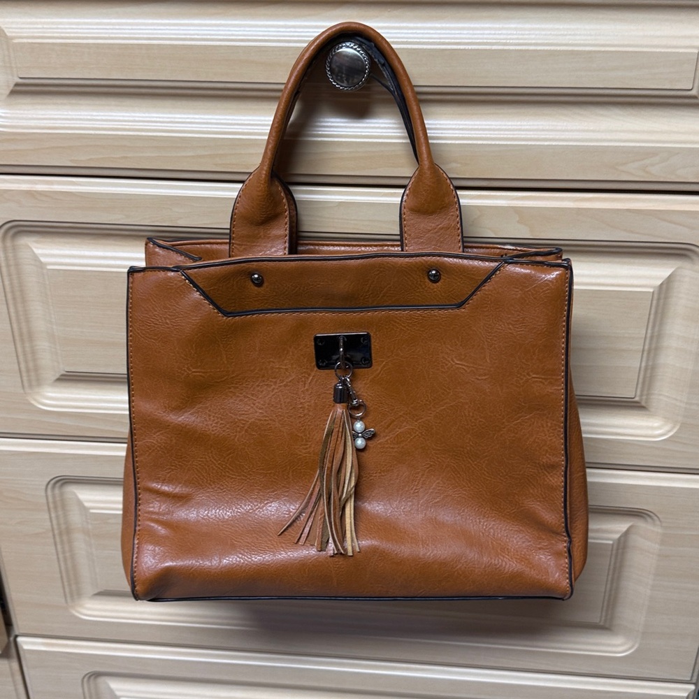 Tan and Black Bag